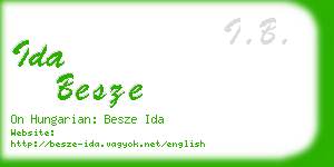 ida besze business card